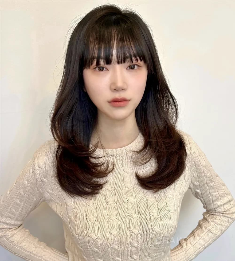 뱅 레이어드 롱 스타일 · 애브뉴준오 더현대서울점